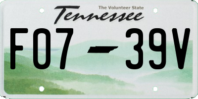 TN license plate F0739V