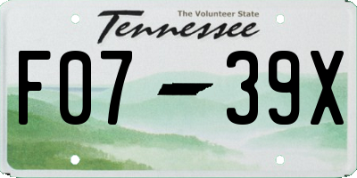 TN license plate F0739X