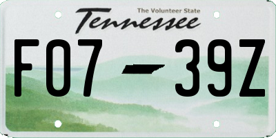 TN license plate F0739Z