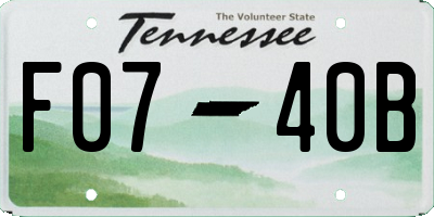 TN license plate F0740B