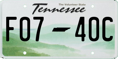 TN license plate F0740C
