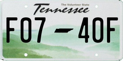 TN license plate F0740F