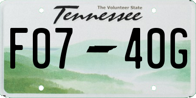 TN license plate F0740G