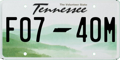 TN license plate F0740M