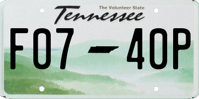 TN license plate F0740P