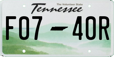 TN license plate F0740R