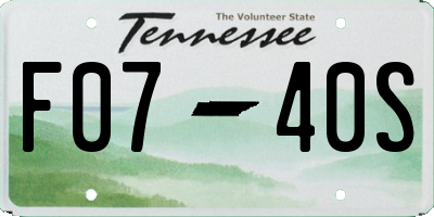 TN license plate F0740S