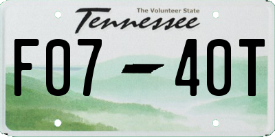 TN license plate F0740T