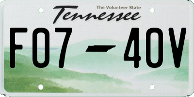 TN license plate F0740V