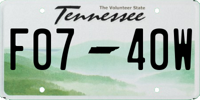TN license plate F0740W