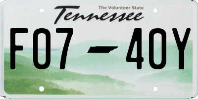TN license plate F0740Y