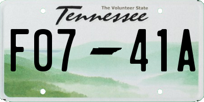 TN license plate F0741A