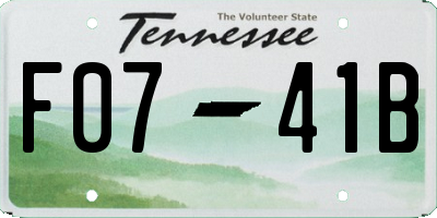TN license plate F0741B