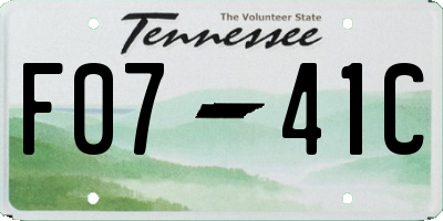TN license plate F0741C