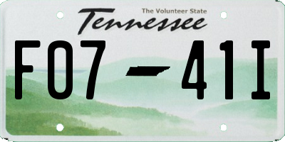 TN license plate F0741I