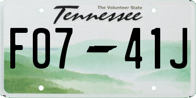 TN license plate F0741J