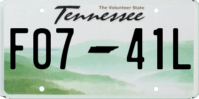 TN license plate F0741L