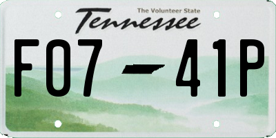 TN license plate F0741P