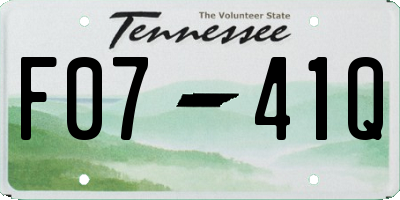 TN license plate F0741Q