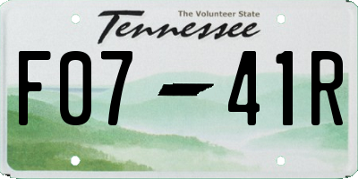 TN license plate F0741R