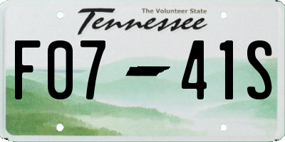 TN license plate F0741S