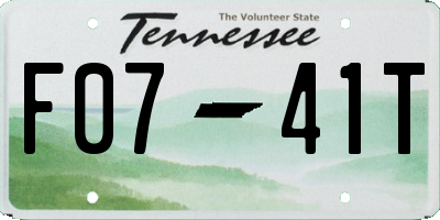 TN license plate F0741T