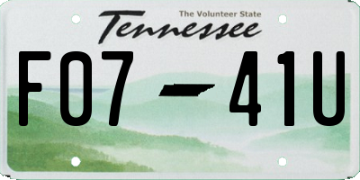 TN license plate F0741U