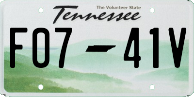 TN license plate F0741V