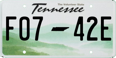 TN license plate F0742E