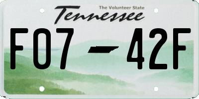 TN license plate F0742F