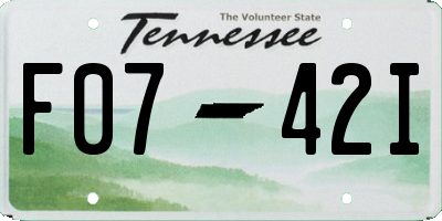 TN license plate F0742I