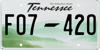 TN license plate F0742O