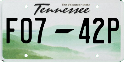 TN license plate F0742P