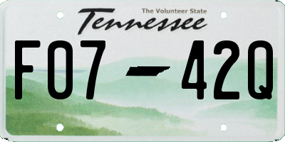 TN license plate F0742Q