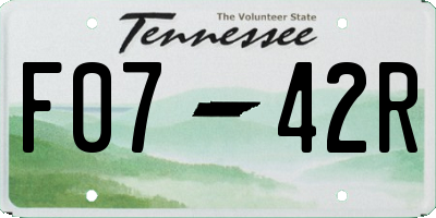 TN license plate F0742R