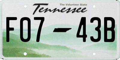 TN license plate F0743B
