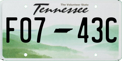 TN license plate F0743C