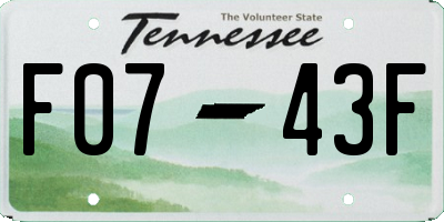 TN license plate F0743F