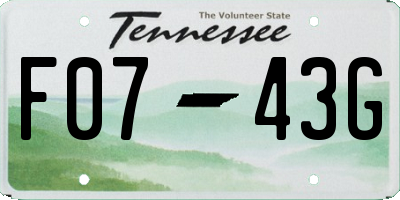 TN license plate F0743G