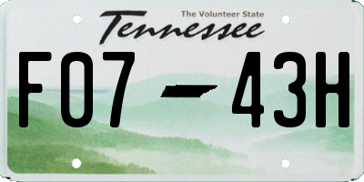 TN license plate F0743H