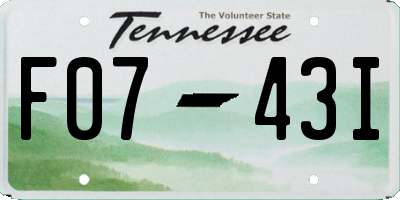 TN license plate F0743I