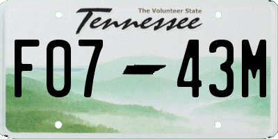 TN license plate F0743M
