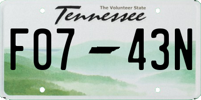 TN license plate F0743N