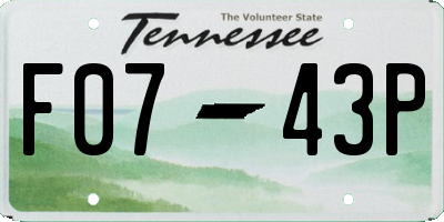 TN license plate F0743P