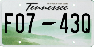 TN license plate F0743Q