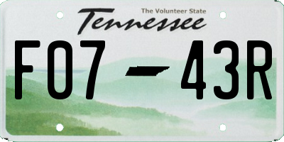 TN license plate F0743R