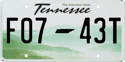 TN license plate F0743T