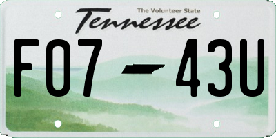 TN license plate F0743U