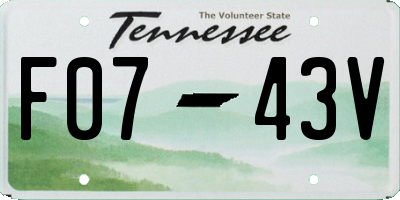 TN license plate F0743V