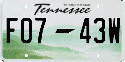 TN license plate F0743W